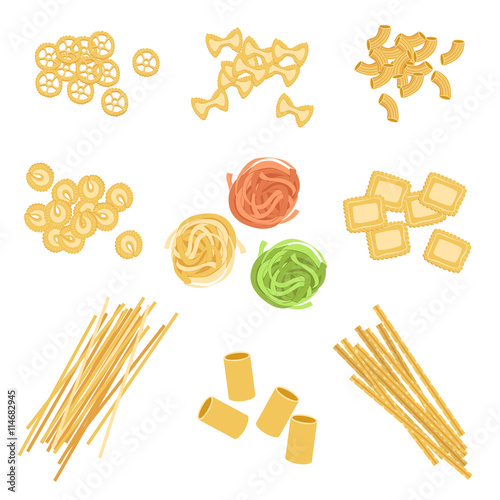 Classic Italian Pasta Types Set