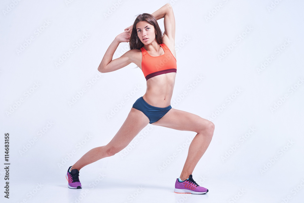 View of Flexible Girl in Sportswear Stock Photo - Image of indoors