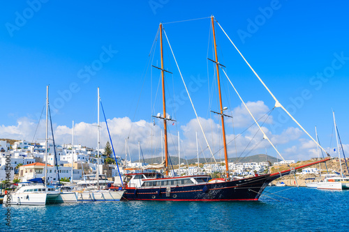 Sailing boats in Naoussa port, Paros island, Cyclades, Greece