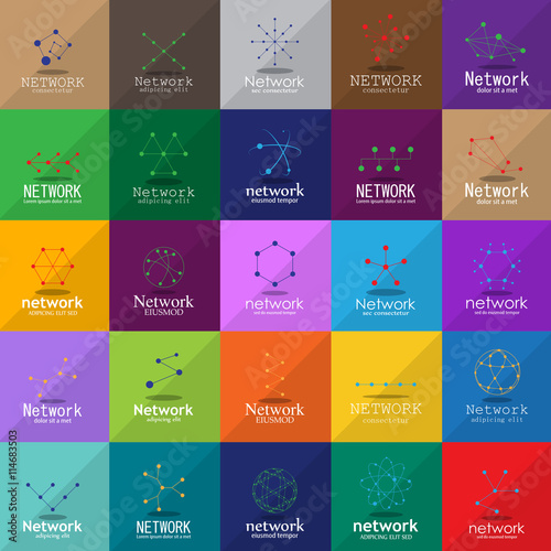 Network Icons Set - Isolated On Mosaic Background - Vector Illustration, Graphic Design. For Web, Websites,Apps, Print, Presentation Templates, Mobile Applications And Promotional Materials