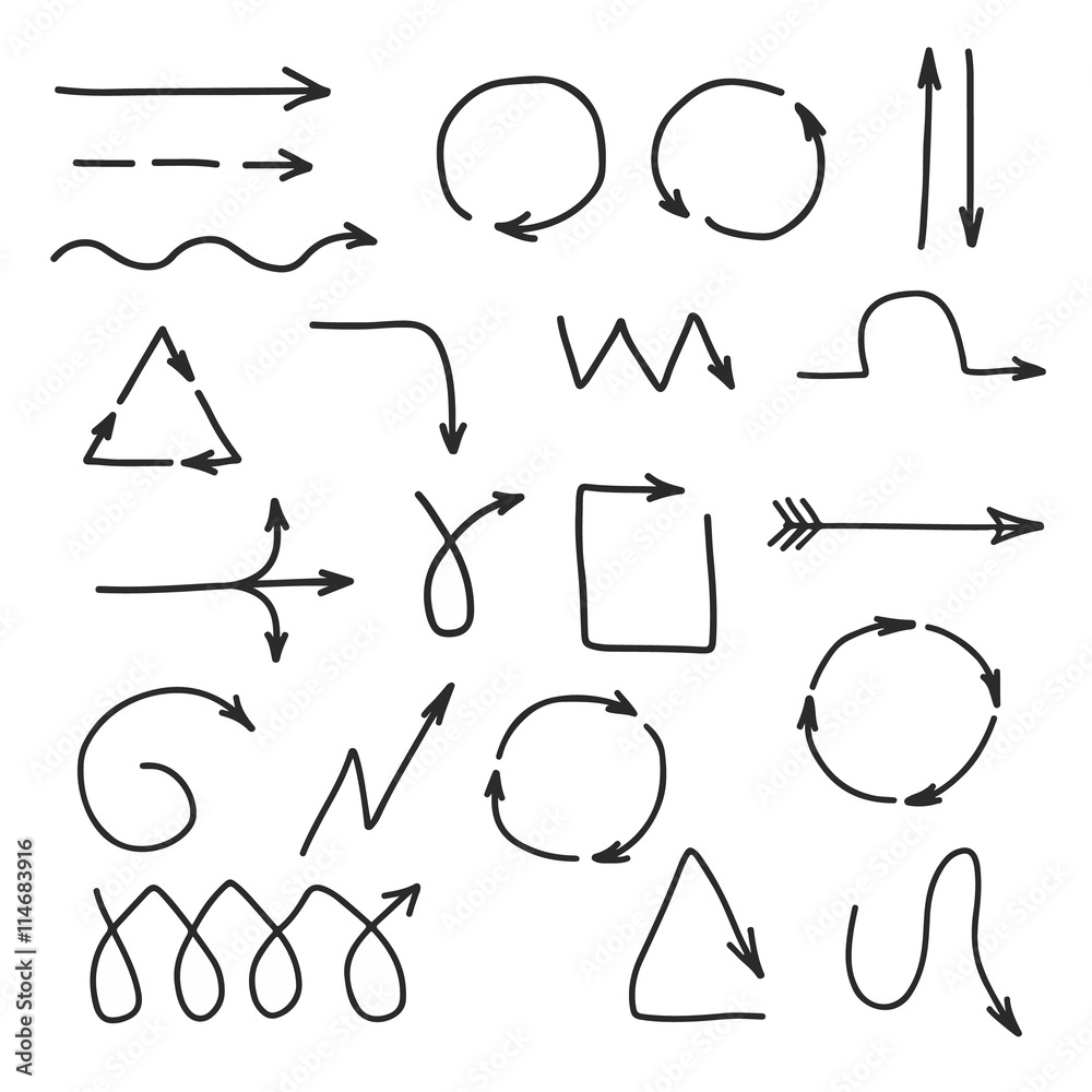 Hand Drawn Graphic Arrows. Hand Drawn Graphic Arrows.