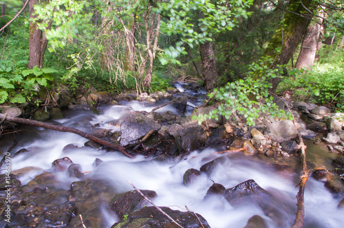 mountain river with stones