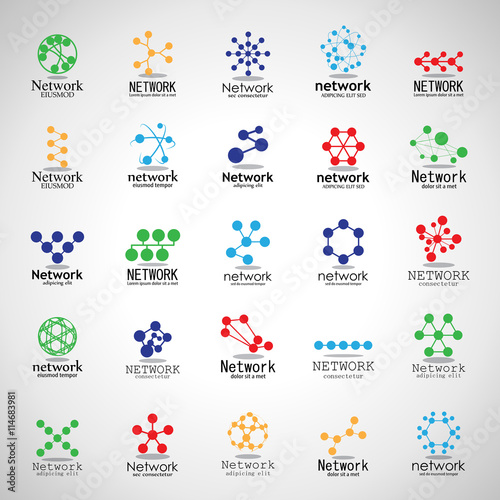 Network Icons Set - Isolated On Gray Background - Vector Illustration, Graphic Design. For Web, Websites,Apps, Print, Presentation Templates, Mobile Applications And Promotional Materials