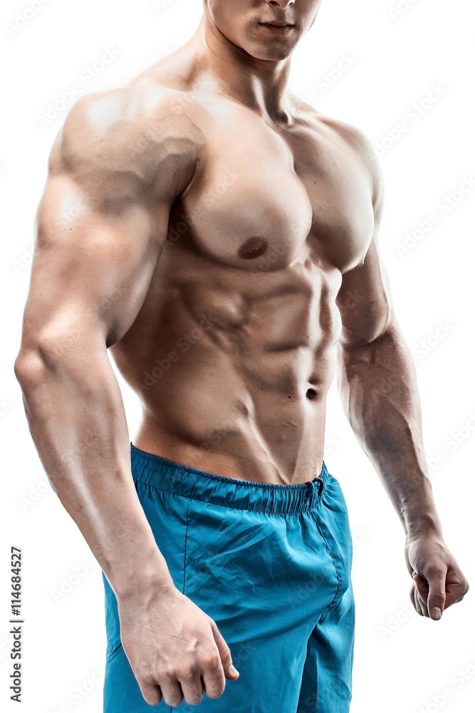 Fototapeta premium Image of muscle man posing in studio