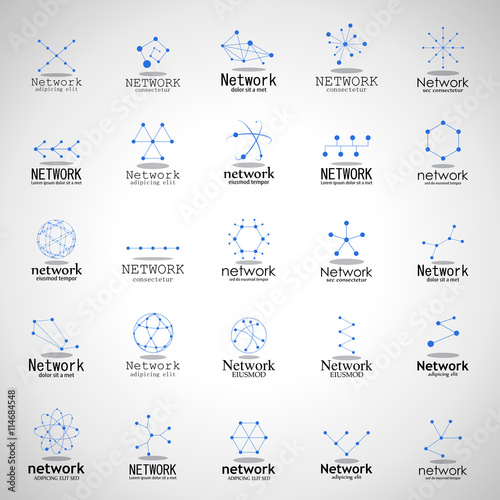 Network Icons Set - Isolated On Gray Background - Vector Illustration, Graphic Design. For Web, Websites,Apps, Print, Presentation Templates, Mobile Applications And Promotional Materials