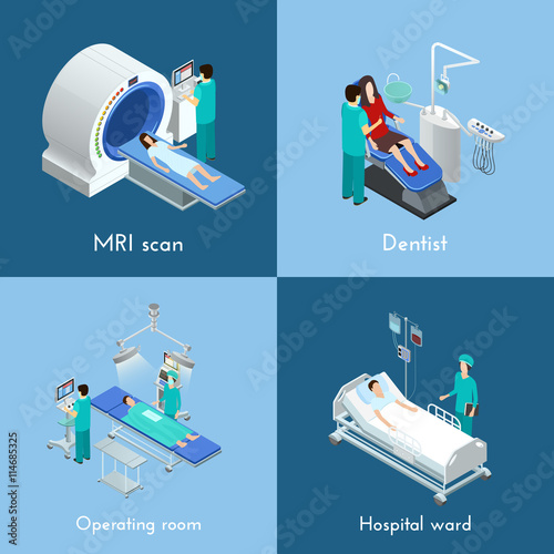 Medical Equipment Isometric 4 Icons Square 