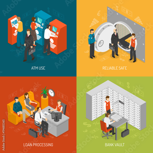 Bank Concept Icons Set 
