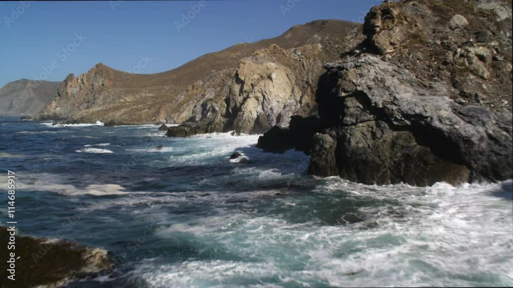 Over rocks and surf along the Catalina coastline. Shot in 2010. Over rocks and surf along the Catalina coastline. Shot in 2010.