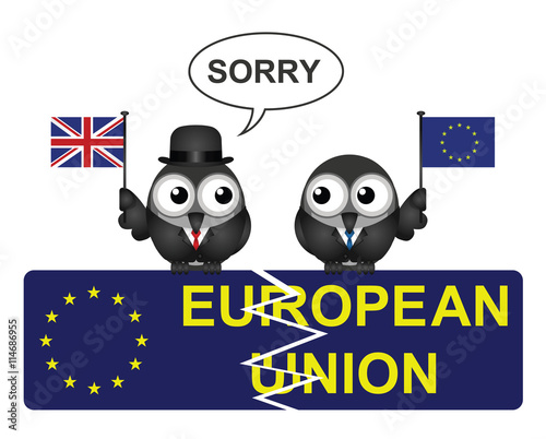 European Union broken sign