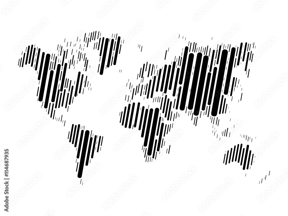 World map mosaic of black blocks with rounded corners on white background. Vector map of the World. World map mosaic of black blocks with rounded corners on white background. Vector map of the World.