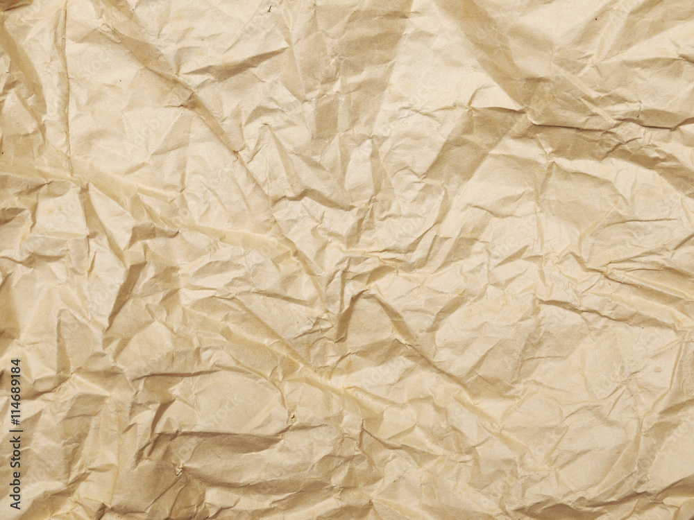 Old blank crumpled paper in yellow tone Old blank crumpled paper in yellow tone