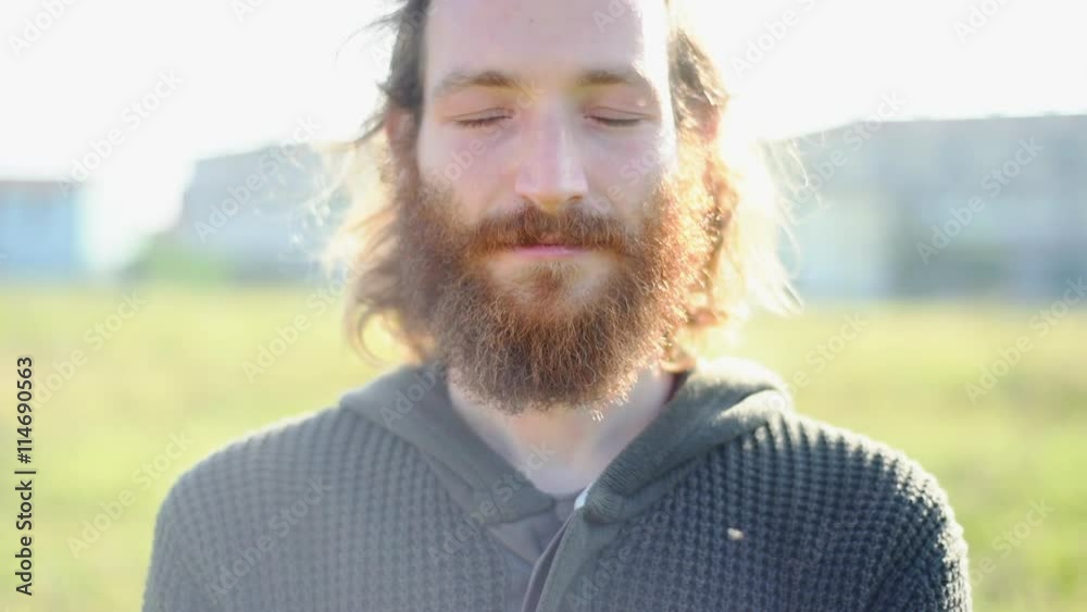 Man in meadow