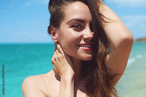 happy  beauty at sea.
