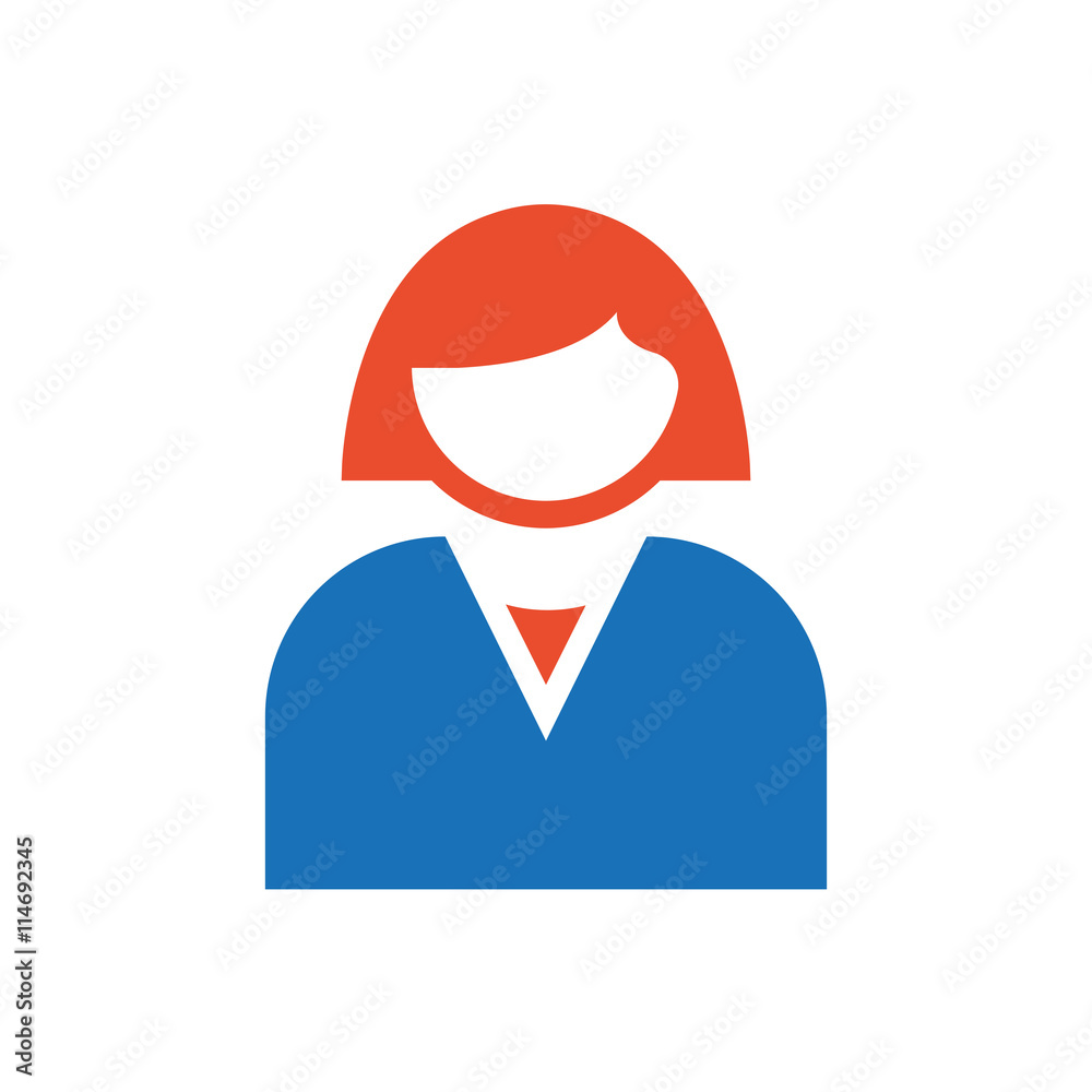 avatar Flat icon and Logo woman blue, orange avatar Flat icon and Logo woman blue, orange
