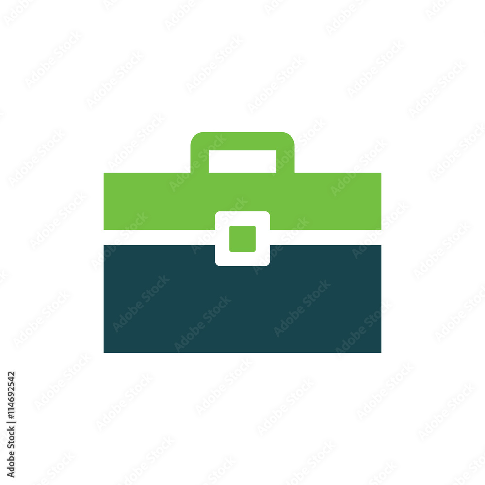 Bag Flat icon and Logo green, blue color Bag Flat icon and Logo green, blue color