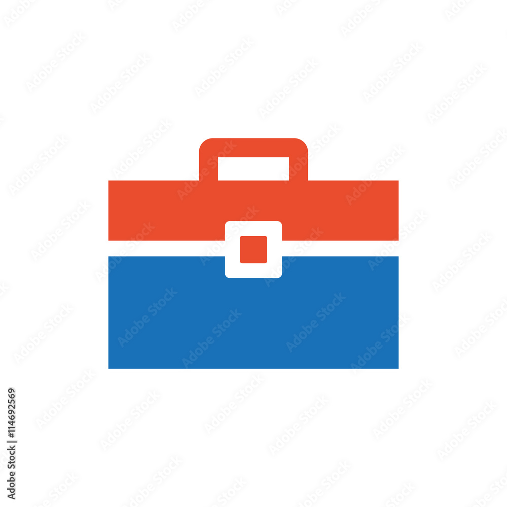 Bag Flat icon and Logo blue, orange Bag Flat icon and Logo blue, orange