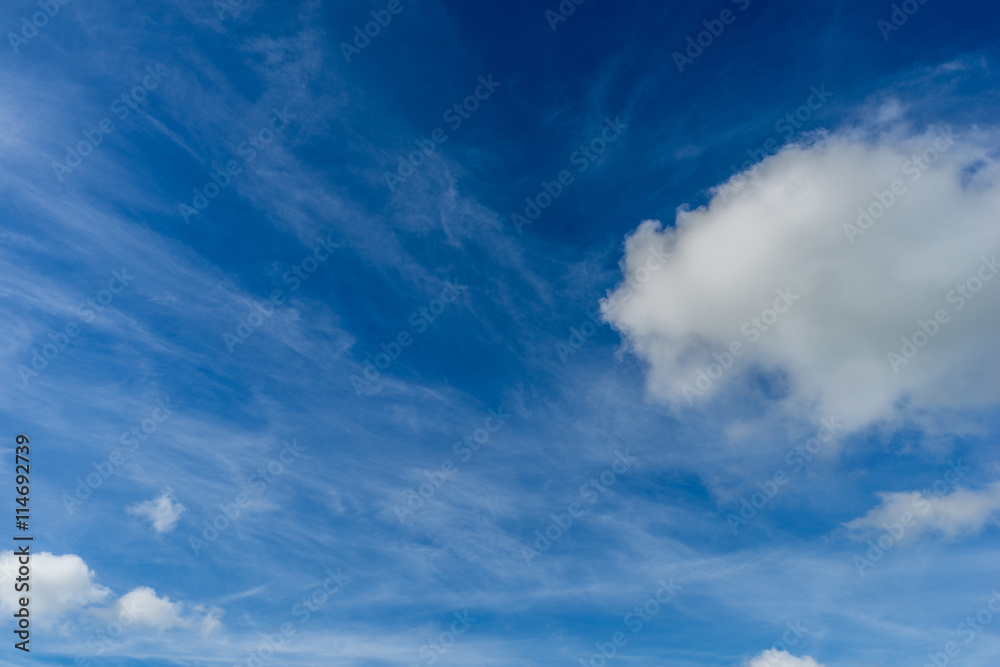 Background, blue sky background with tiny clouds