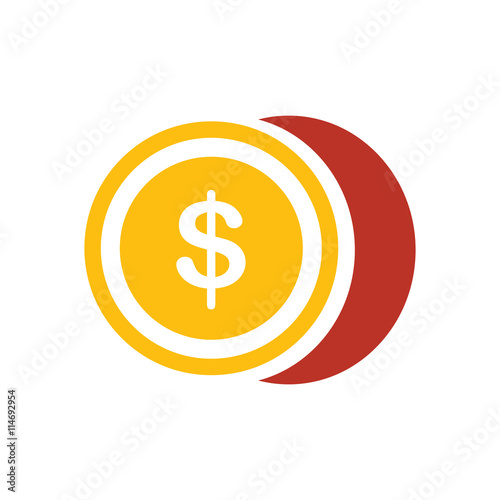 Coin Flat icon and Logo design
