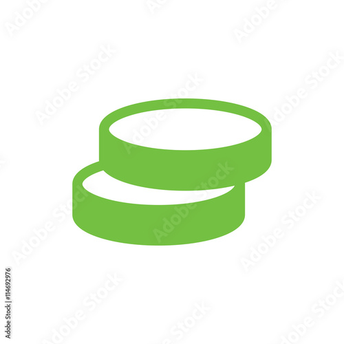 Coin Flat icon green color