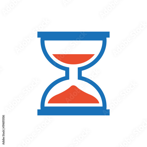 design hourglass icon and logo  blue, orange
