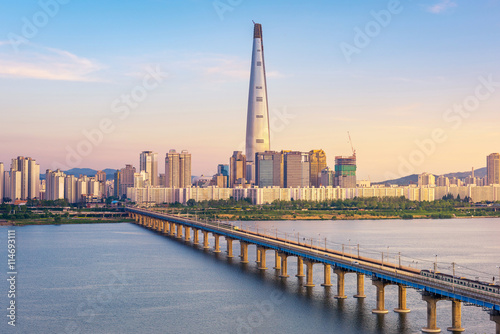 Seoul Subway and Seoul City Skyline, South korea © CJ Nattanai