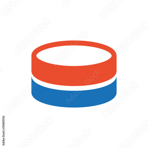 Coin Flat icon and Logo blue, orange