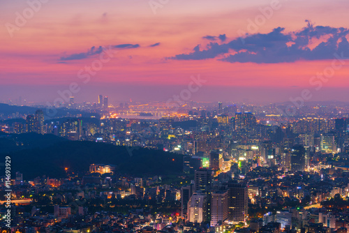 Korea Seoul at night  South Korea city skyline