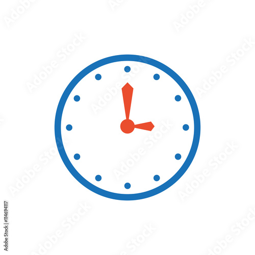 vector clock  Flat icon and Logo  blue, orange