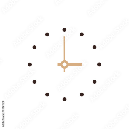clock  Flat icon and Logo  brown color