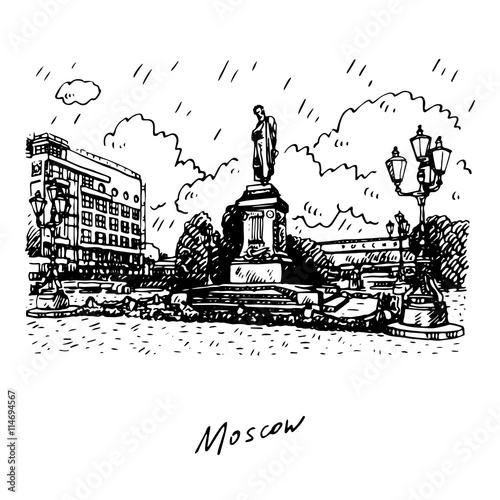 Photos Monument to the Russian poet Pushkin in Moscow Pushkin Square