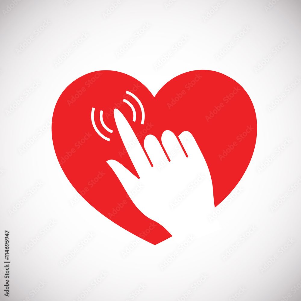 Heart with hand icon, valentines, love, online dating concept Heart with hand icon, valentines, love, online dating concept