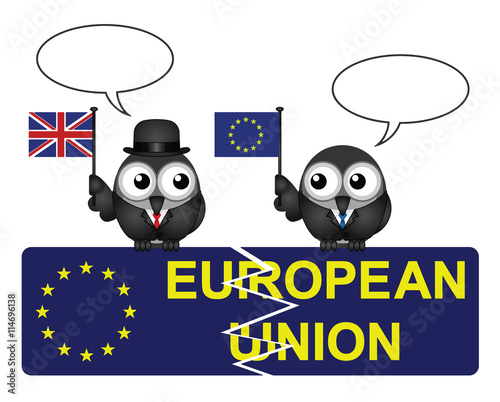 European Union broken sign