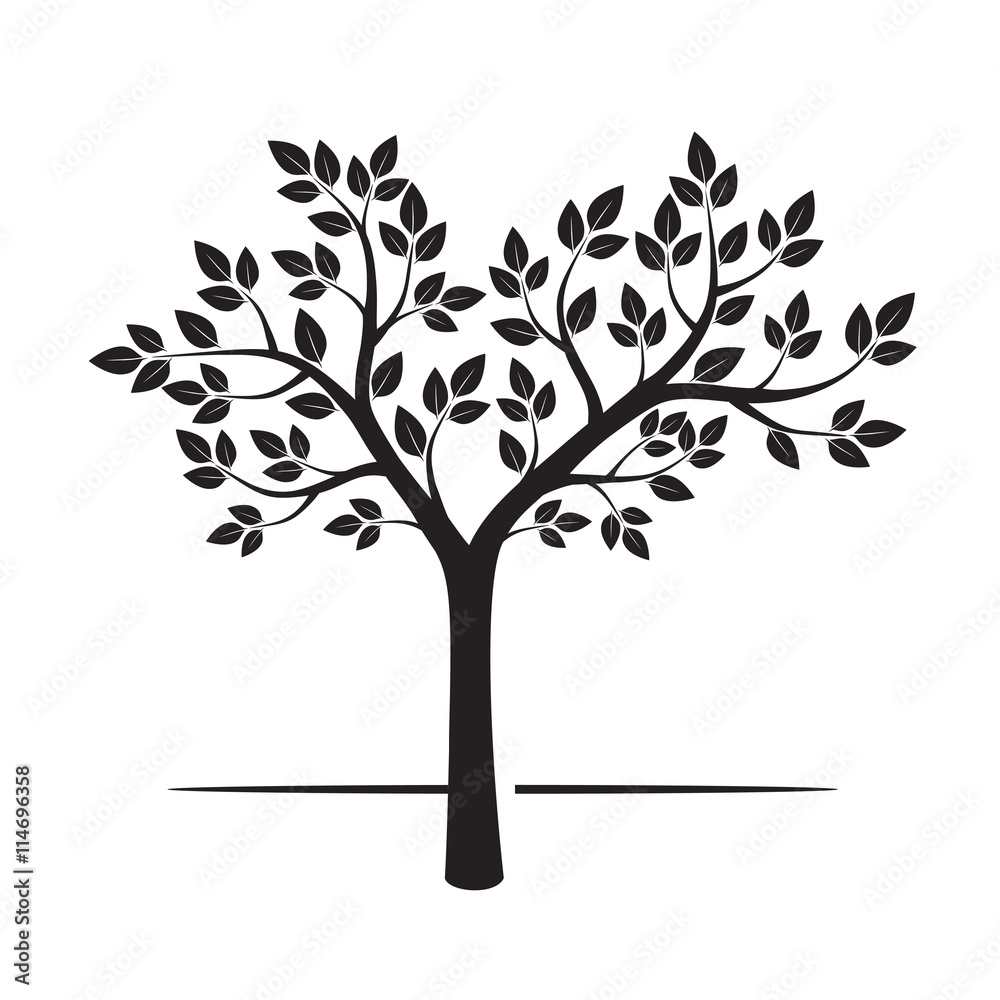 Obraz premium Black Tree. Vector Illustration.