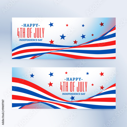 4th of july banners set