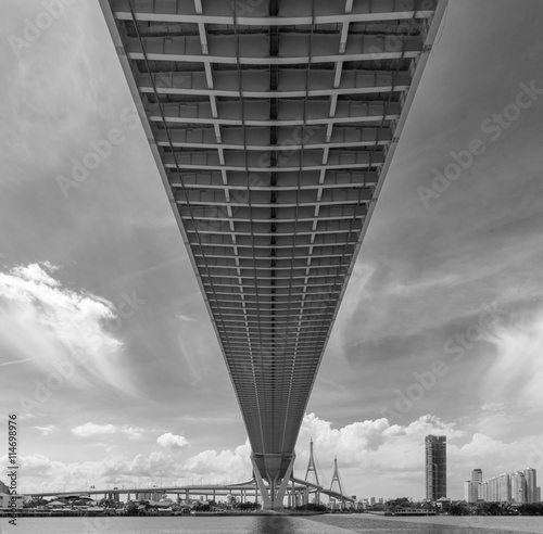 The Cable Bridge. Bhumibhol bridge, Bangkok, Thaialnd. photo