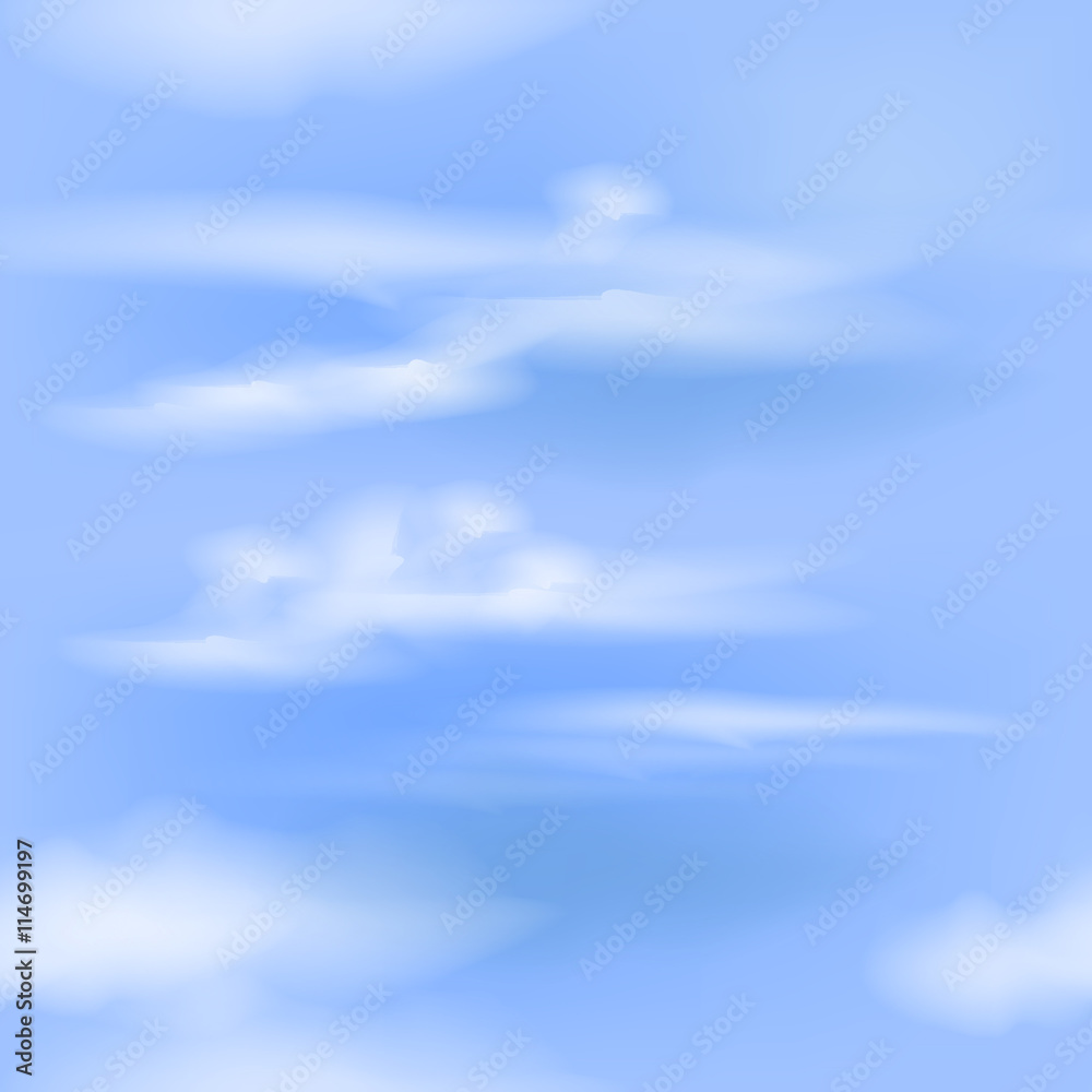 Obraz premium seamless pattern vector realistic isolated clouds on blue sky