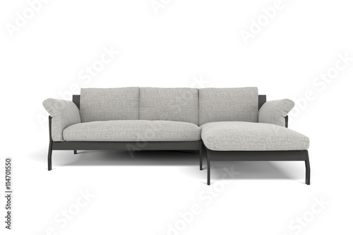 Isolate Big Sofa with shadow on white background