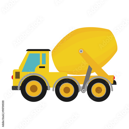 Under construction concept represented by concrete mixer icon. isolated and flat illustration 