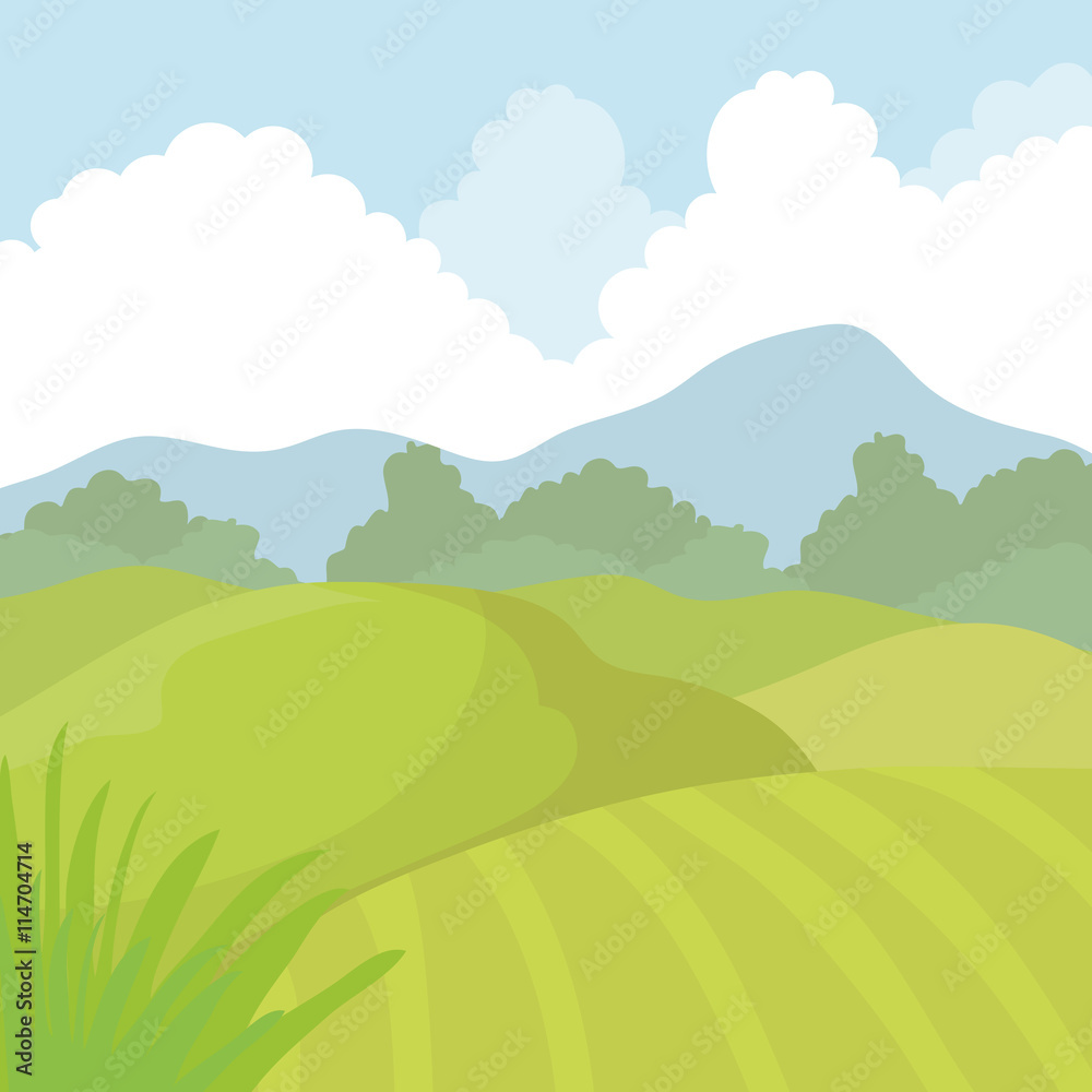 Landscape concept represented by agriculture icon. isolated and flat illustration 