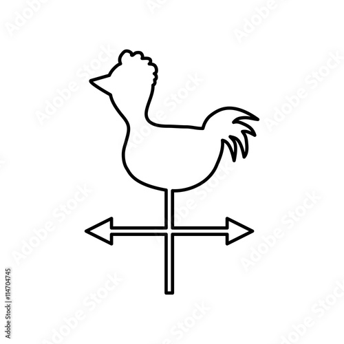 Farm animal concept represented by chicken icon. isolated and flat illustration 