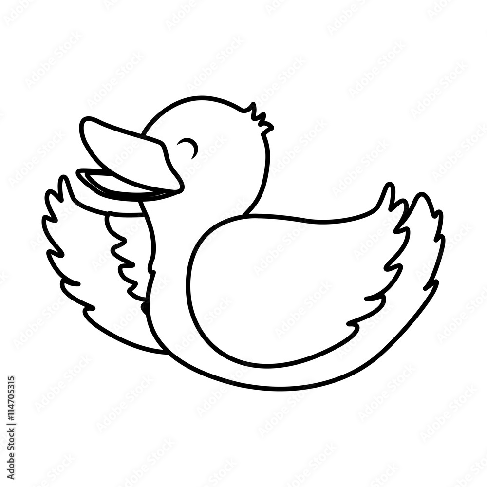 Farm animal concept represented by duck cartoon icon. isolated and flat illustration Farm animal concept represented by duck cartoon icon. isolated and flat illustration