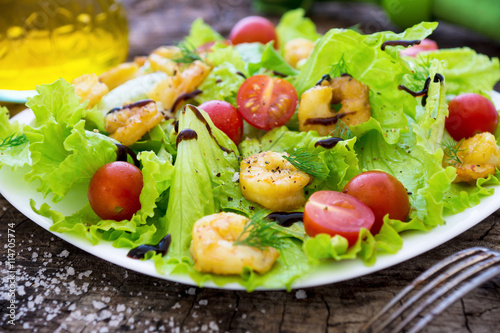 Shrimp salad with cherry tomatoes