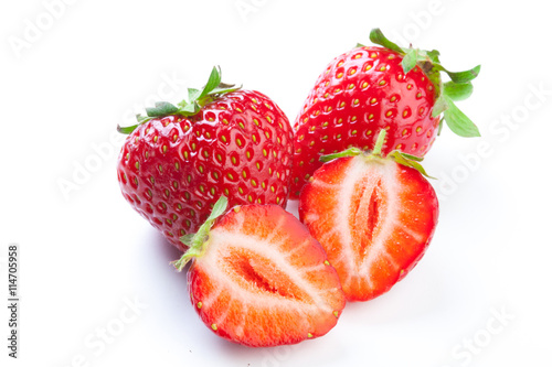Beautiful strawberries isolated on white