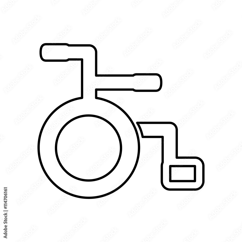 Medical and health care concept represented by wheelchair icon. isolated and flat illustration Medical and health care concept represented by wheelchair icon. isolated and flat illustration
