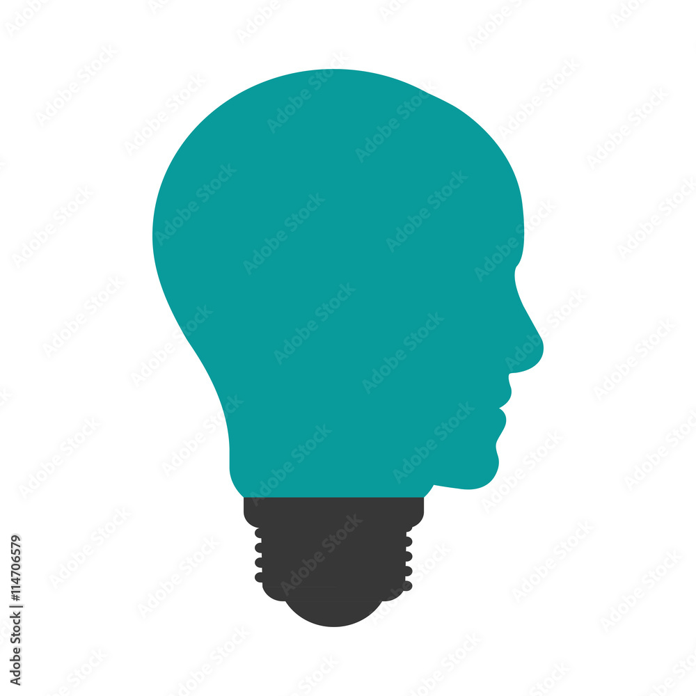 Think and idea concept represented by bulb icon. isolated and flat illustration Think and idea concept represented by bulb icon. isolated and flat illustration