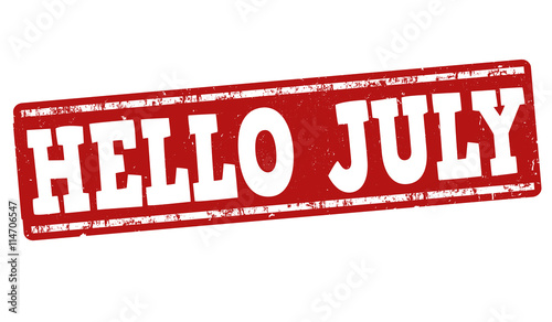 Hello july stamp