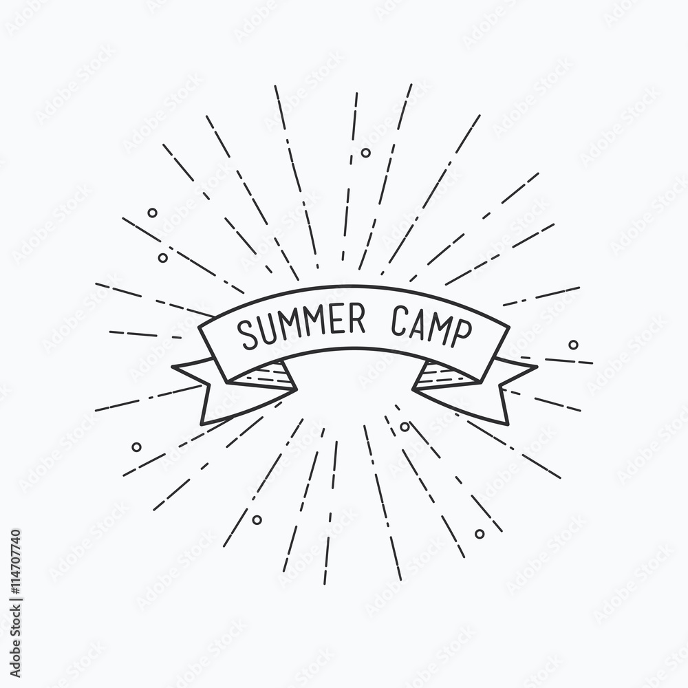 Obraz premium Summer camp. Inspirational vector illustration