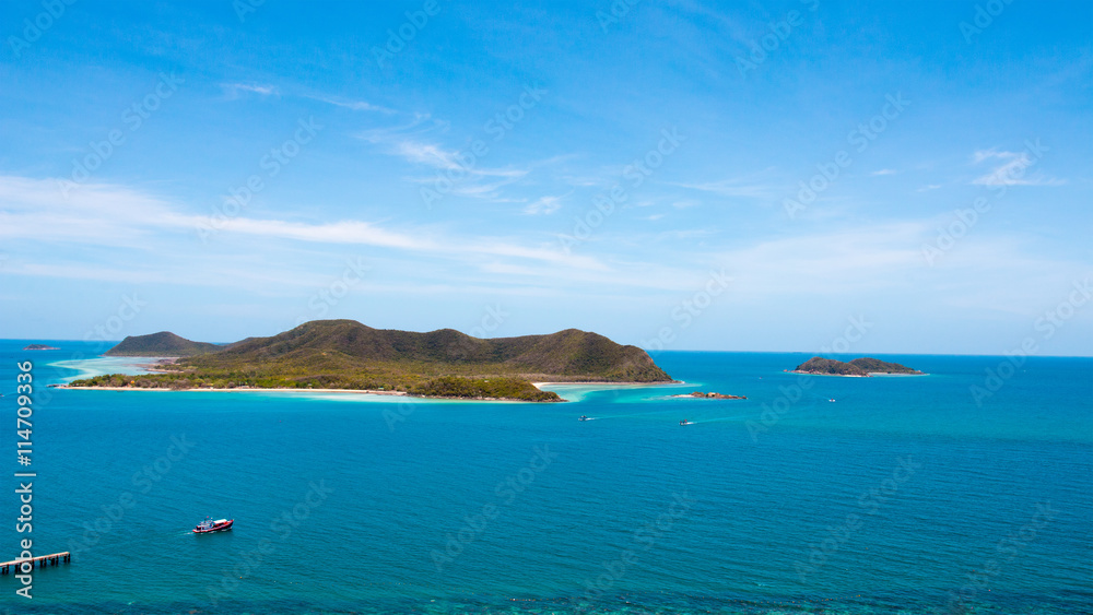 Island and blue sea ,sattahip beach in thailand Island and blue sea ,sattahip beach in thailand