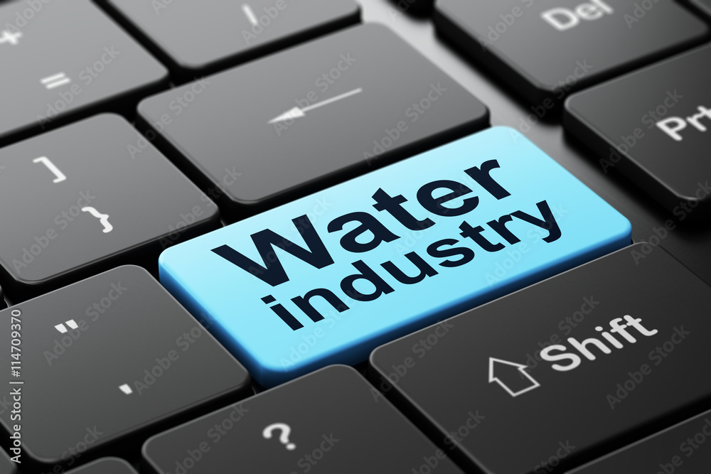 Fototapeta premium Manufacuring concept: Water Industry on computer keyboard background