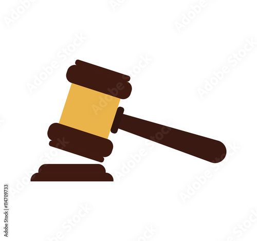 Law and Justice concept represented by hammer icon. isolated and flat illustration 
